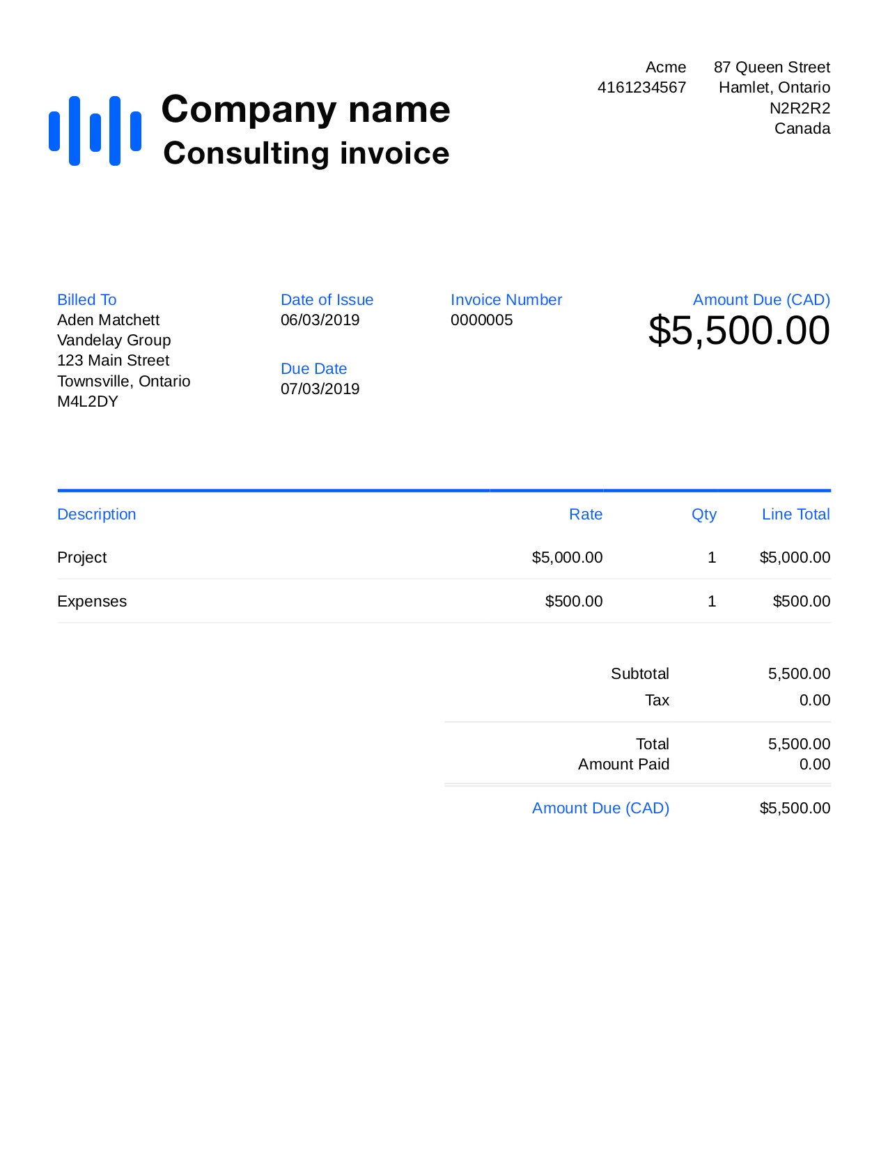 Free Consulting Invoice Template. Customize and Send in 22 Seconds Intended For Software Consulting Invoice Template