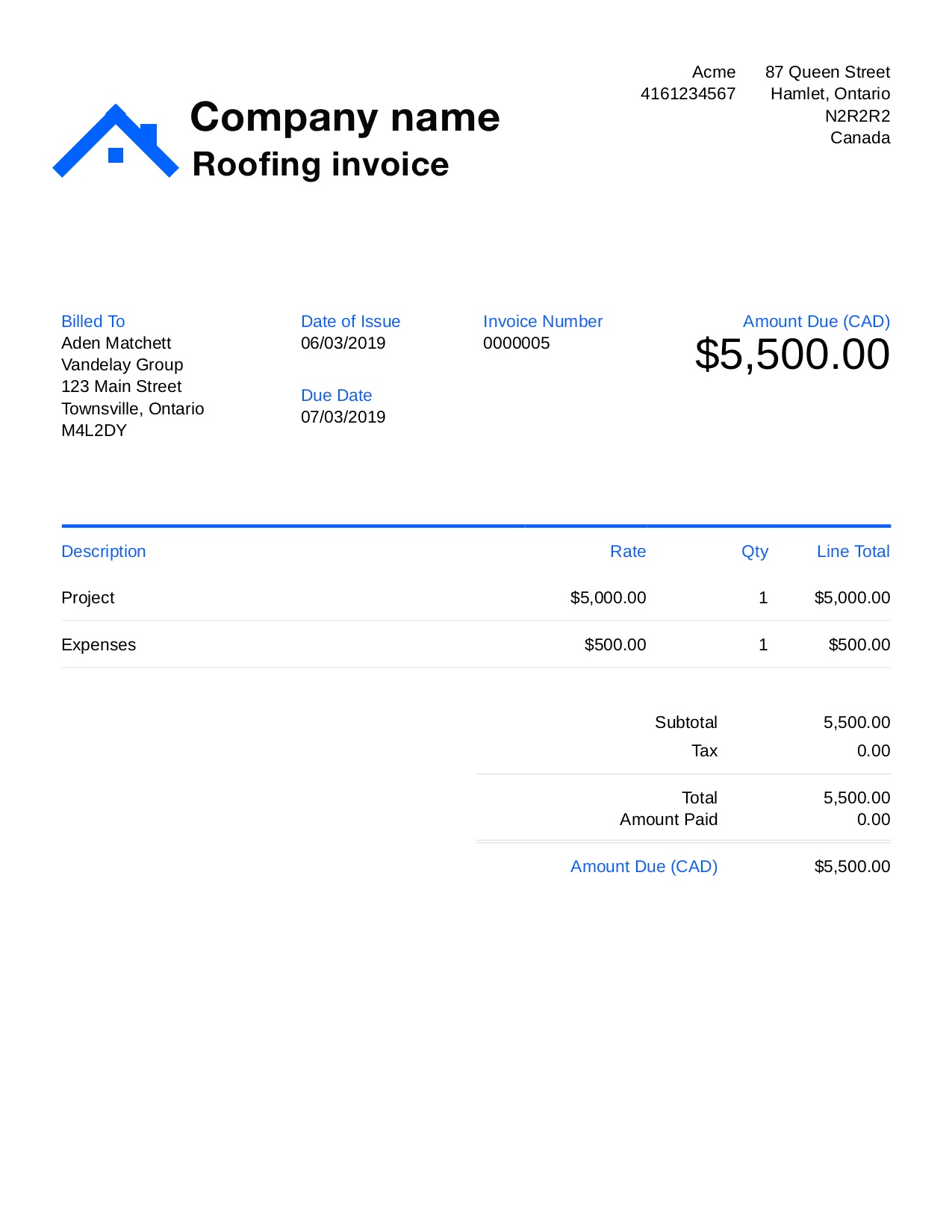 Consulting Fees Invoice Template