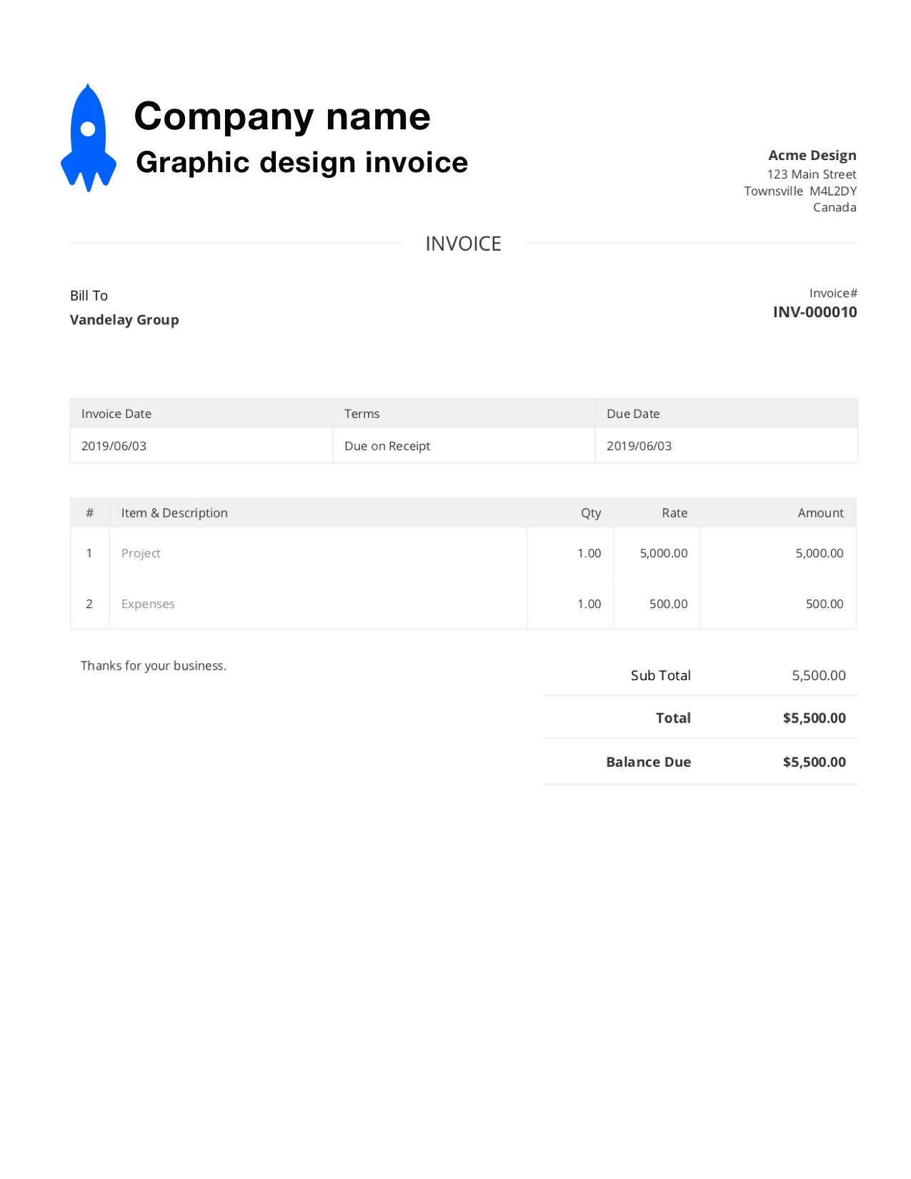 Graphic Design Invoice Template. Customize and Send in 21 Seconds Inside Graphic Design Invoice Template Pdf