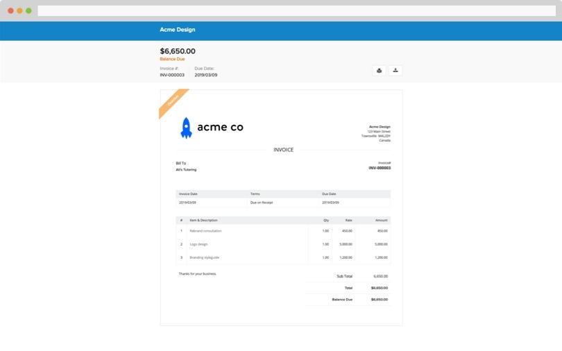 Client Can View Invoice Online